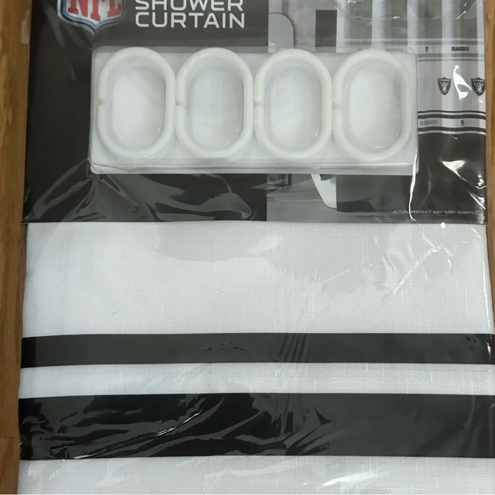 Raiders Black and White Shower Curtain